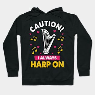 Harp Player Musician Harpist Instrument I Always Harp On Hoodie